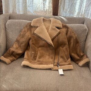 Mango Tan Shearling Coat